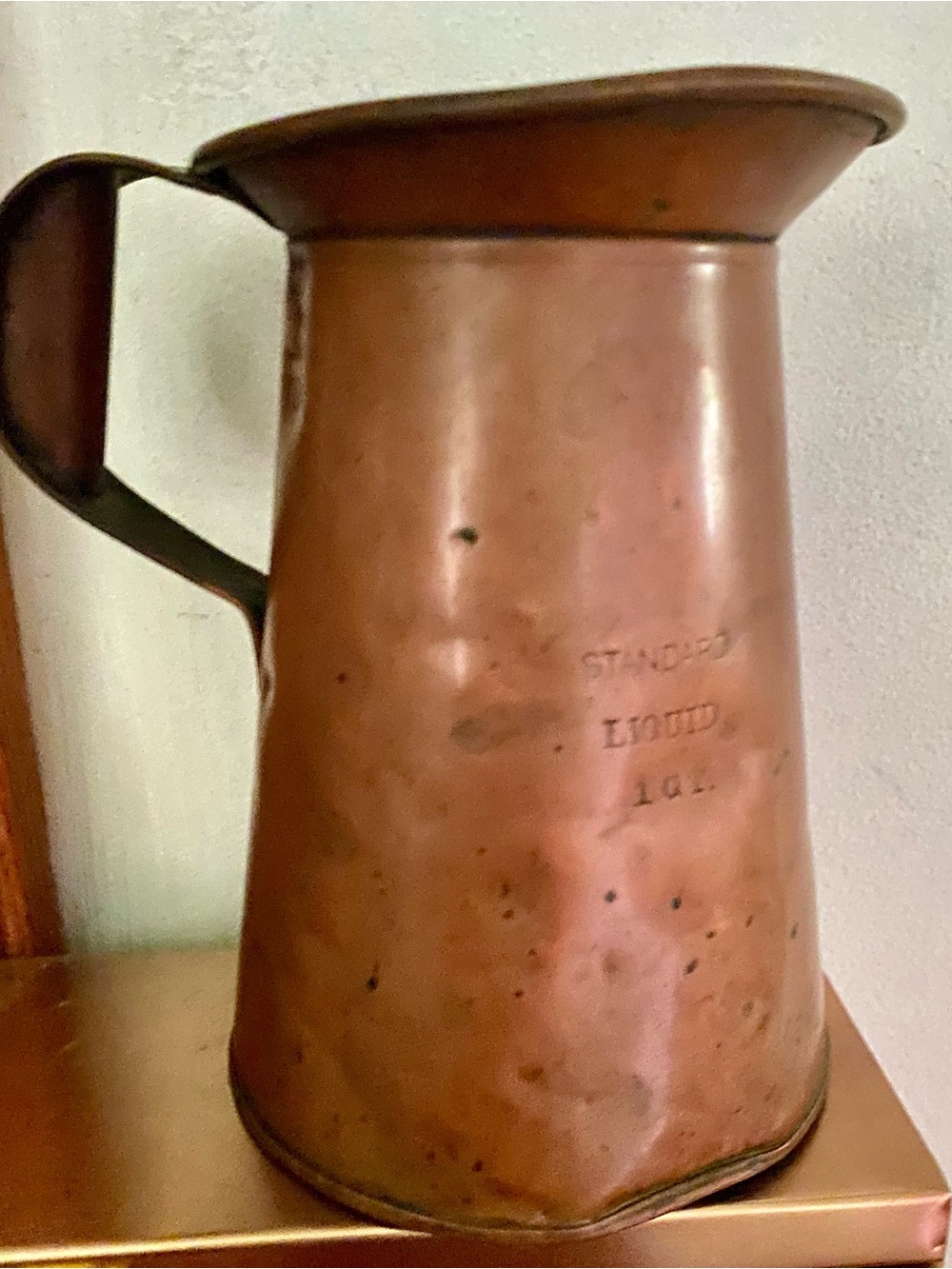 Antique - Copper Pitcher Jug with Stamped Marking